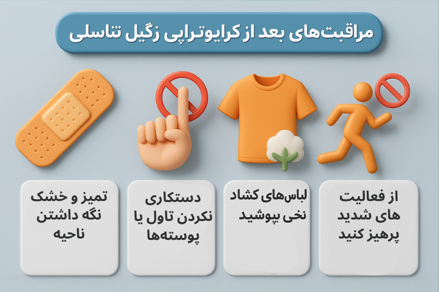 مراقبتهای بعد از کرایوتراپی زگیل تناسلی